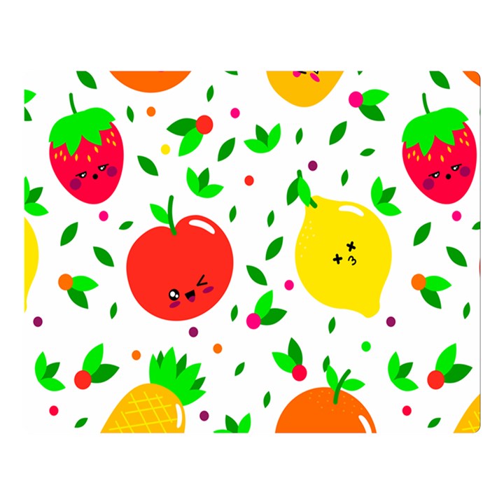 Pattern Fruits Orange Green Double Sided Flano Blanket (Large) 