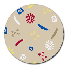 Pattern Culture Tribe American Round Mousepads by HermanTelo