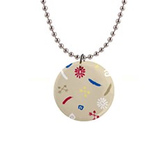 Pattern Culture Tribe American 1  Button Necklace