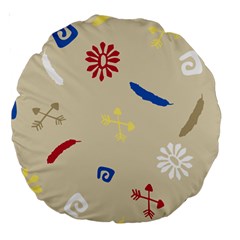 Pattern Culture Tribe American Large 18  Premium Round Cushions by HermanTelo