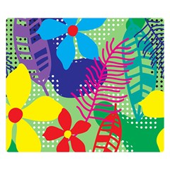 Pattern Leaf Polka Floral Double Sided Flano Blanket (small) 
