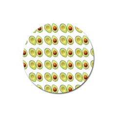 Pattern Avocado Green Fruit Magnet 3  (round) by HermanTelo