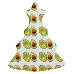 Pattern Avocado Green Fruit Christmas Tree Ornament (two Sides) by HermanTelo