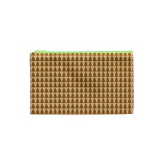 Pattern Gingerbread Brown Tree Cosmetic Bag (xs)