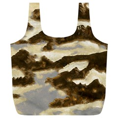 Mountains Ocean Clouds Full Print Recycle Bag (xl)