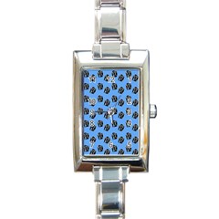 Girl Face Blue Rectangle Italian Charm Watch by snowwhitegirl