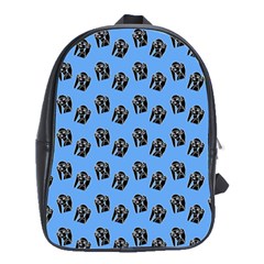 Girl Face Blue School Bag (large)