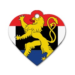 Flag Of Benelux Union Dog Tag Heart (two Sides)