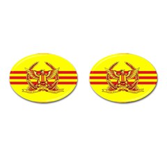 War Flag Of South Vietnam Cufflinks (oval) by abbeyz71