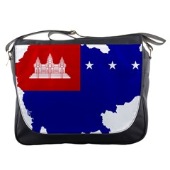 Flag Map Of Cambodia, 1970-1975 Messenger Bag by abbeyz71