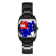 Flag Map Of Cambodia, 1970-1975 Stainless Steel Barrel Watch by abbeyz71