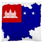 Flag map of Cambodia, 1970-1975 Large Flano Cushion Case (One Side) Front