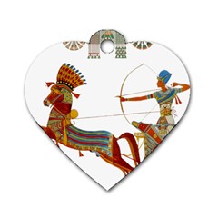 Egypt Egyptian Pharaonic Horses Dog Tag Heart (two Sides)
