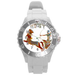 Egypt Egyptian Pharaonic Horses Round Plastic Sport Watch (l)