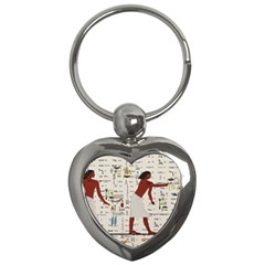 Egyptian Design Men Worker Slaves Key Chain (heart) by Sapixe