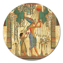 Egyptian Man Sun God Ra Amun Magnet 5  (round) by Sapixe