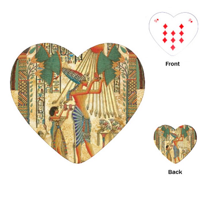 Egyptian Man Sun God Ra Amun Playing Cards (Heart)