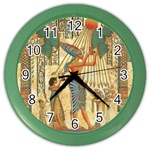 Egyptian Man Sun God Ra Amun Color Wall Clock Front