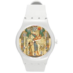 Egyptian Man Sun God Ra Amun Round Plastic Sport Watch (m) by Sapixe