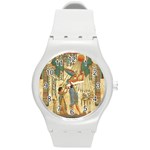 Egyptian Man Sun God Ra Amun Round Plastic Sport Watch (M) Front