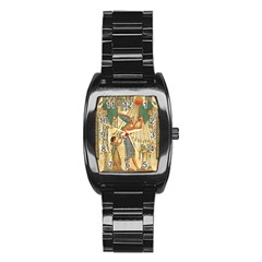 Egyptian Man Sun God Ra Amun Stainless Steel Barrel Watch by Sapixe