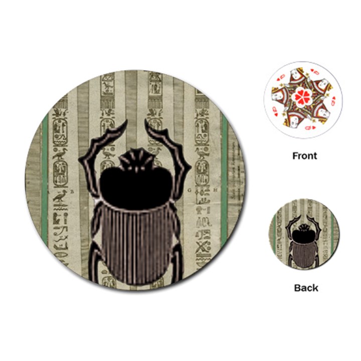 Egyptian Design Beetle Playing Cards (Round)