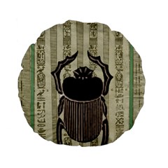 Egyptian Design Beetle Standard 15  Premium Flano Round Cushions by Sapixe