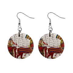 Egyptian Tutunkhamun Pharaoh Design Mini Button Earrings