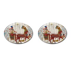 Egyptian Tutunkhamun Pharaoh Design Cufflinks (oval)