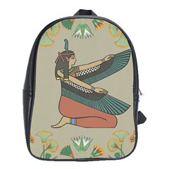 Egyptian Woman Wings Design School Bag (xl) by Sapixe