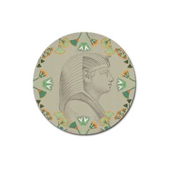 Pharaoh Egyptian Design Man King Magnet 3  (round) by Sapixe