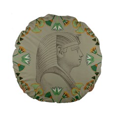 Pharaoh Egyptian Design Man King Standard 15  Premium Flano Round Cushions by Sapixe