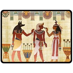 Egyptian Design Man Woman Priest Double Sided Fleece Blanket (large)  by Sapixe