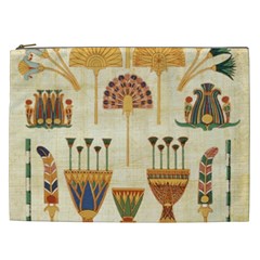 Egyptian Paper Papyrus Hieroglyphs Cosmetic Bag (xxl) by Sapixe