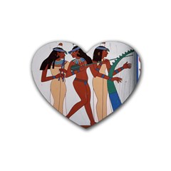 Egypt Fresco Mural Decoration Heart Coaster (4 Pack)  by Sapixe