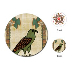 Egyptian Paper Papyrus Bird Playing Cards (round) by Sapixe