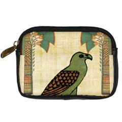 Egyptian Paper Papyrus Bird Digital Camera Leather Case by Sapixe