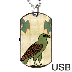 Egyptian Paper Papyrus Bird Dog Tag Usb Flash (one Side)