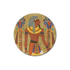 Egyptian Tutunkhamun Pharaoh Design Magnet 3  (round) by Sapixe