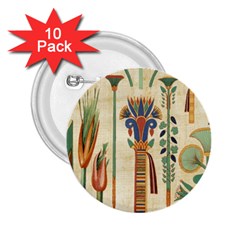 Egyptian Paper Papyrus Hieroglyphs 2 25  Buttons (10 Pack) 