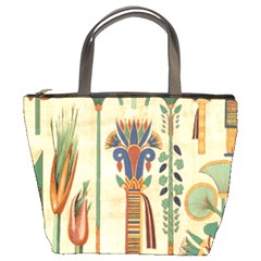 Egyptian Paper Papyrus Hieroglyphs Bucket Bag by Sapixe