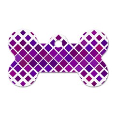 Pattern Square Purple Horizontal Dog Tag Bone (one Side) by HermanTelo