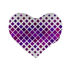 Pattern Square Purple Horizontal Standard 16  Premium Heart Shape Cushions