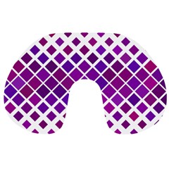 Pattern Square Purple Horizontal Travel Neck Pillow