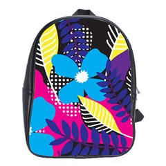 Pattern Leaf Polka Leaves School Bag (xl)