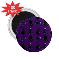 Gothic Girl Rose Purple Pattern 2 25  Magnets (100 Pack) 