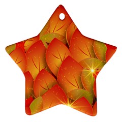 Pattern Texture Leaf Star Ornament (two Sides) by HermanTelo