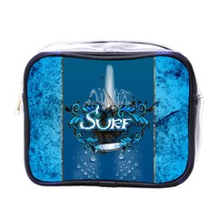 Sport, Surfboard With Water Drops Mini Toiletries Bag (one Side) by FantasyWorld7