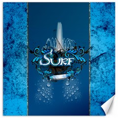 Sport, Surfboard With Water Drops Canvas 12  X 12  by FantasyWorld7