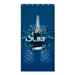 Sport, Surfboard With Water Drops Shower Curtain 36  X 72  (stall)  by FantasyWorld7